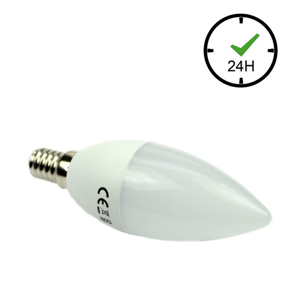 DC kompatible LED Lampe E14 3,7W 400lm 6000K Kaltweiß 85-265V AC 60-269V DC 24h