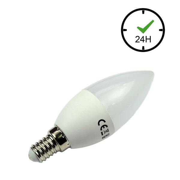 DC kompatible LED Lampe E14 4,5W 450lm 6000K Kaltweiß 85-265V AC 60-269V DC 24h