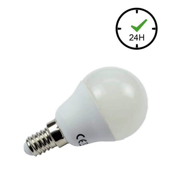 DC kompatibler LED Globe E14 3,7W 370lm 2700K Warmweiß 85-265V AC 60-269V DC 24h