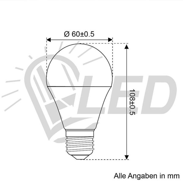 DC kompatible LED Lampe E27 8W 810lm 6000K Kaltweiß 85-265V AC 60-269V DC 24h